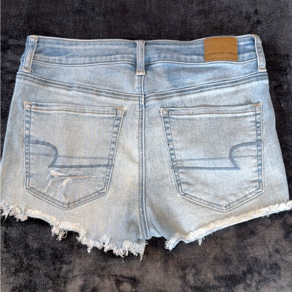 American Eagle Outfitters Light Blue Distressed Jean Shorts - Picture 2 of 3